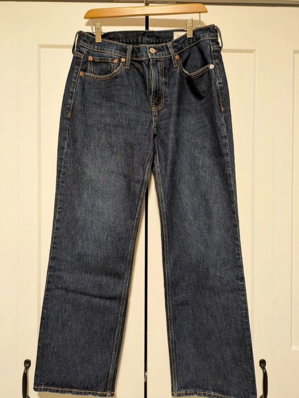 Gap Mid Rise Relaxed Straight Jeans Blue Waist 29